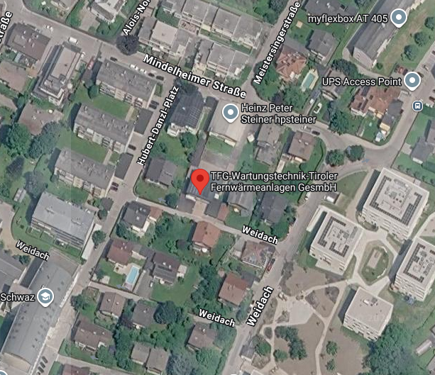 Standortkarte Tiroler Fernwärmeanlagen GmbH